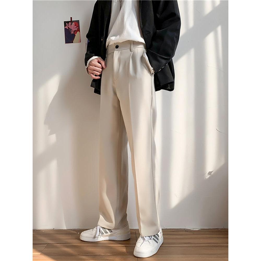Pantaloni Uomo Eleganti a Gamba Dritta – Taglio Sartoriale e Linea Strutturata