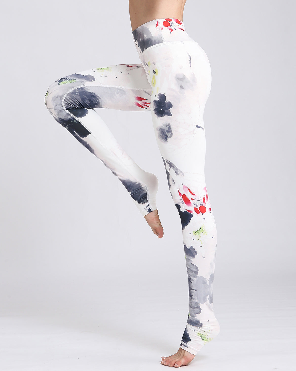 Leggings Donna a Vita Alta con Stampa Floreale – Stile Sportivo e Casual