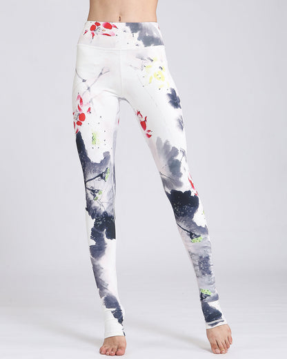 Leggings Donna a Vita Alta con Stampa Floreale – Stile Sportivo e Casual