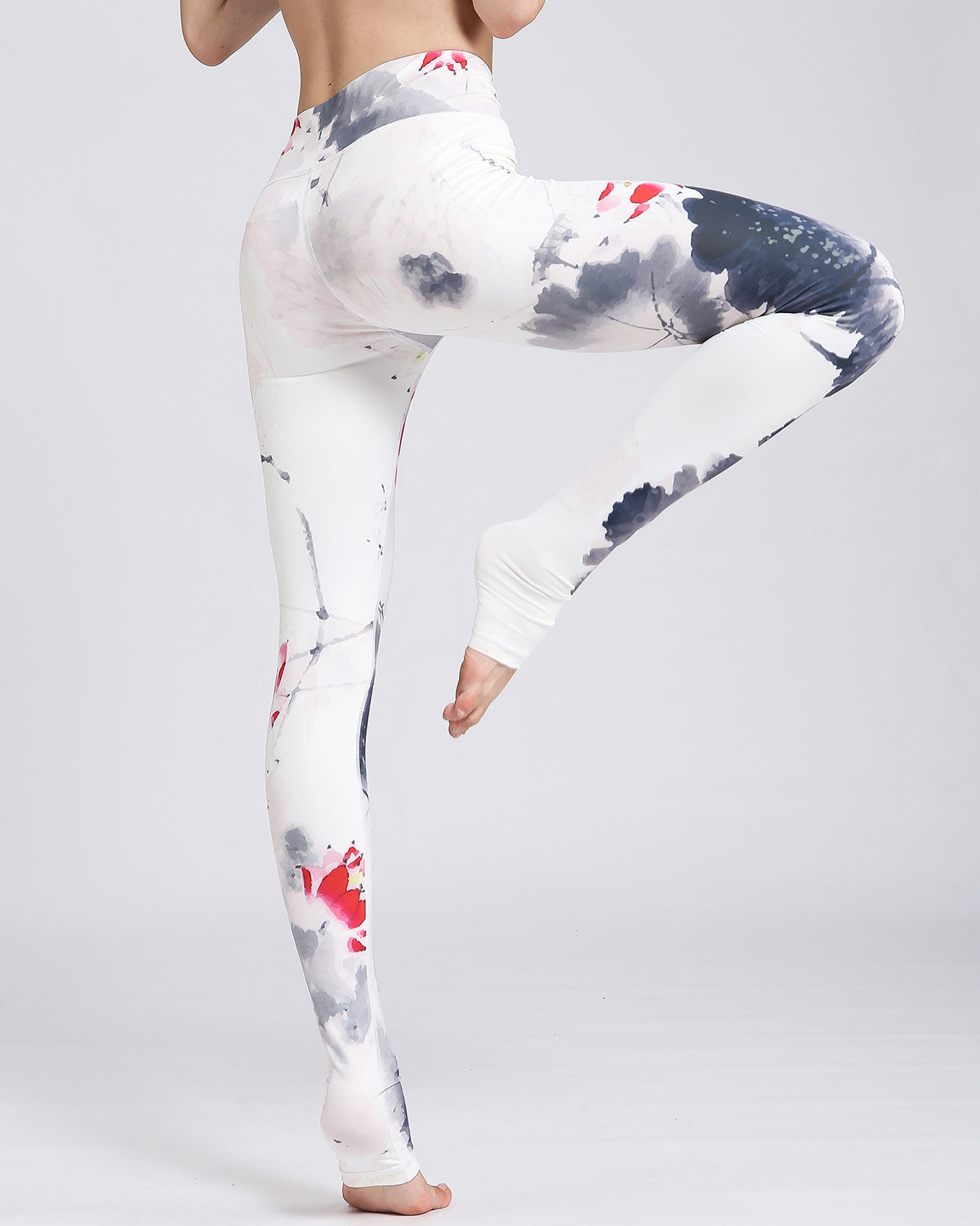 Leggings Donna a Vita Alta con Stampa Floreale – Stile Sportivo e Casual