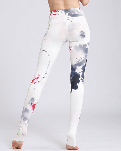 Leggings Donna a Vita Alta con Stampa Floreale – Stile Sportivo e Casual