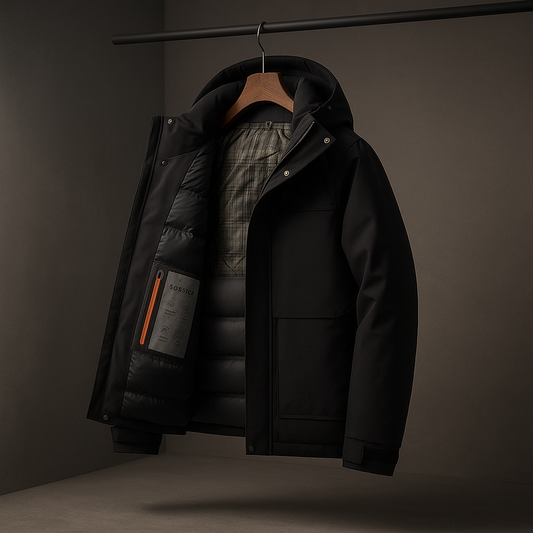 Men's Winter Down Jacket with Hood, Padded and Insulating