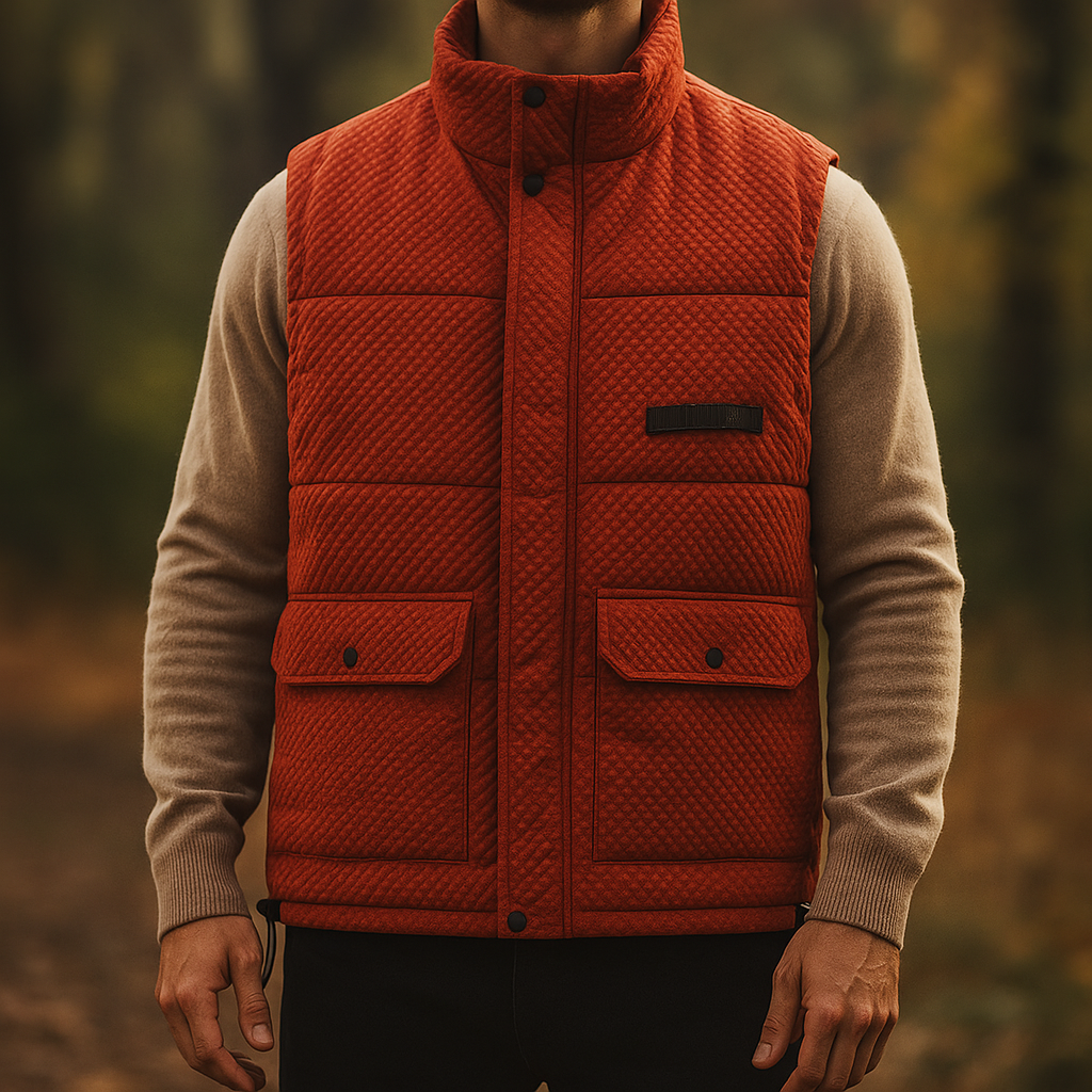 Gilet Uomo Invernale con Collo Alto, Isolante e Idrorepellente con Tasche – Stile Outdoor Funzionale