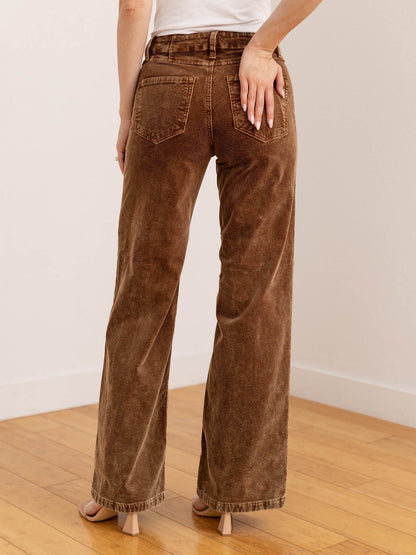 High-Waisted Women's Pants, Straight Leg with Front Yoke and Zip Closure – Pants Style