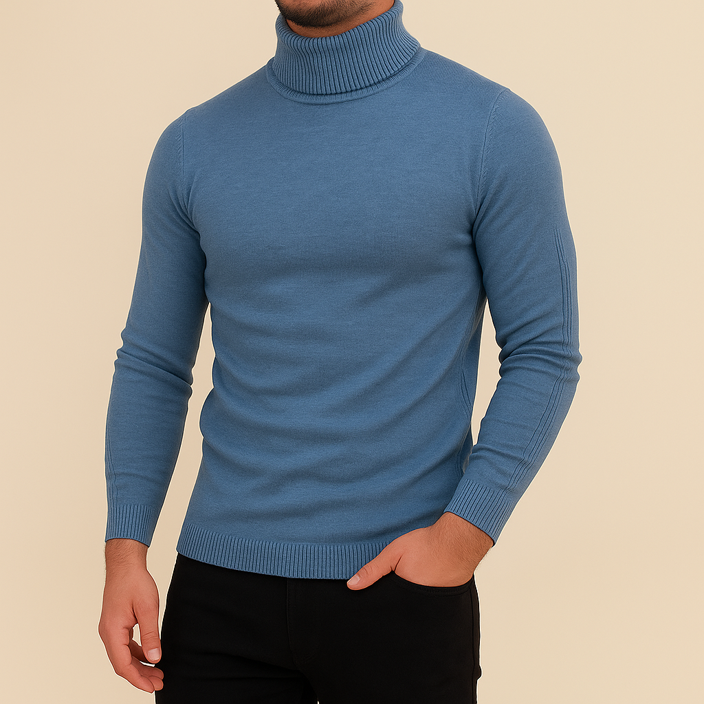 Maglione Uomo a Collo Alto Slim Fit Invernale – Maglia Style