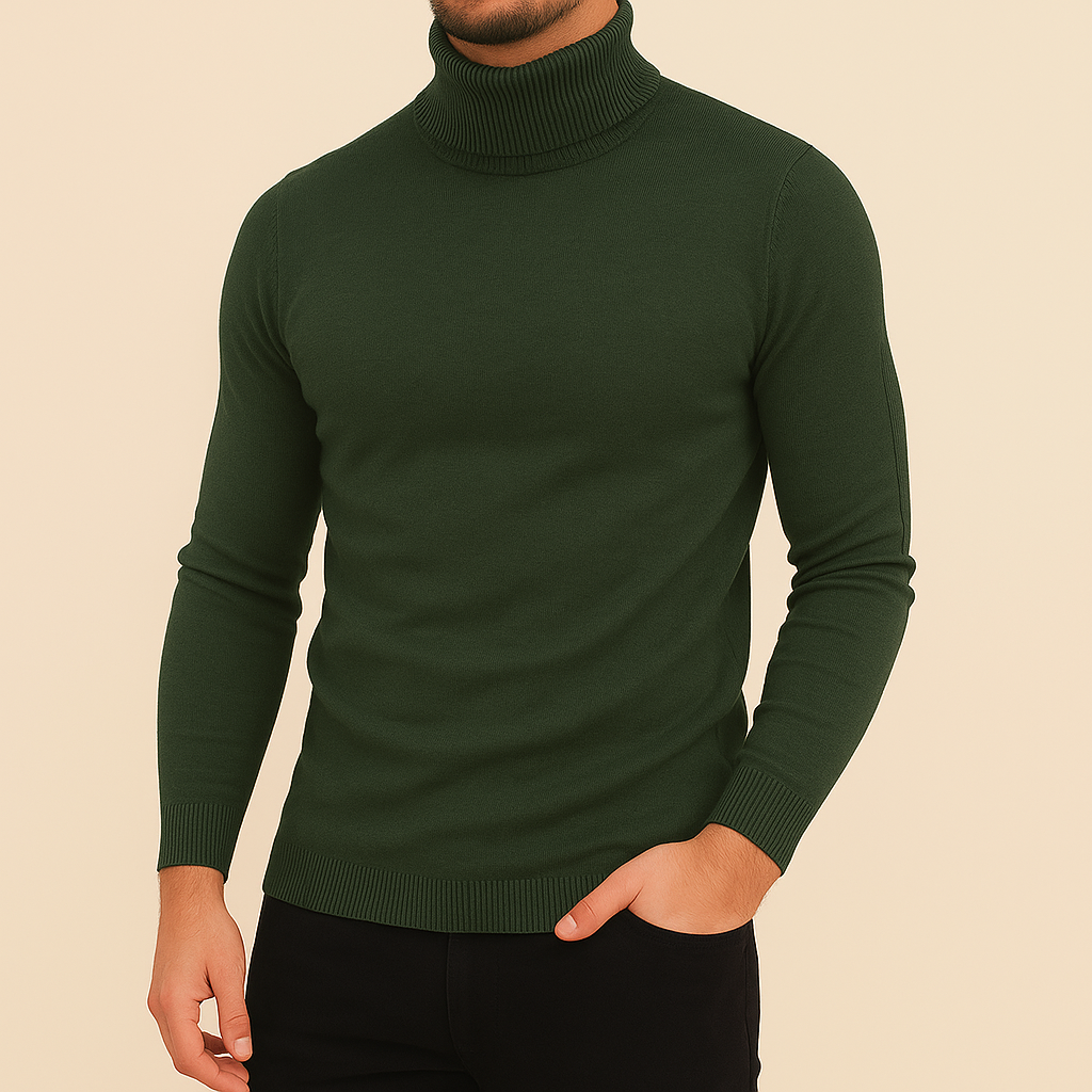 Maglione Uomo a Collo Alto Slim Fit Invernale – Maglia Style