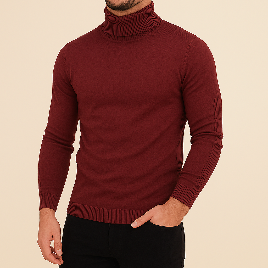 Maglione Uomo a Collo Alto Slim Fit Invernale – Maglia Style