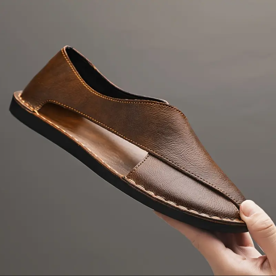 Sandali Uomo con Design Incrociato e Dettagli Cuciti a Mano – Stile Peshawari