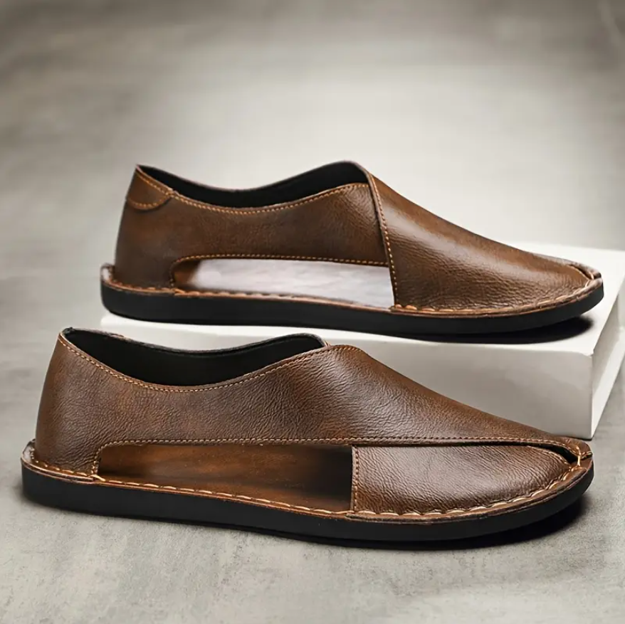 Sandali Uomo con Design Incrociato e Dettagli Cuciti a Mano – Stile Peshawari