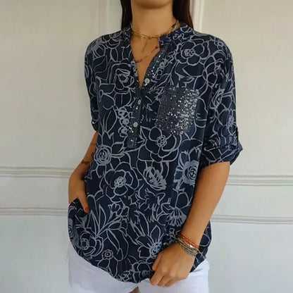 Camicetta Donna con Stampa Floreale e Vestibilità Comoda – Stile Elegante