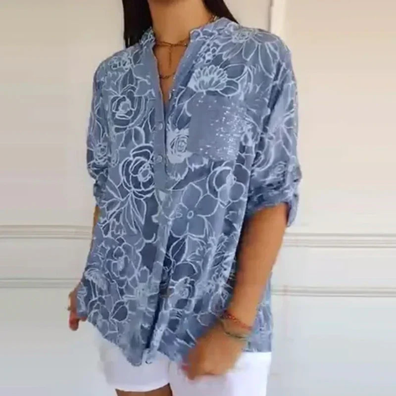 Camicetta Donna con Stampa Floreale e Vestibilità Comoda – Stile Elegante
