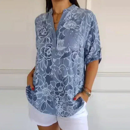Camicetta Donna con Stampa Floreale e Vestibilità Comoda – Stile Elegante
