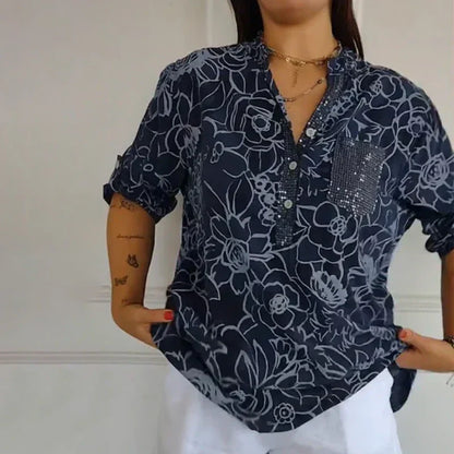 Camicetta Donna con Stampa Floreale e Vestibilità Comoda – Stile Elegante