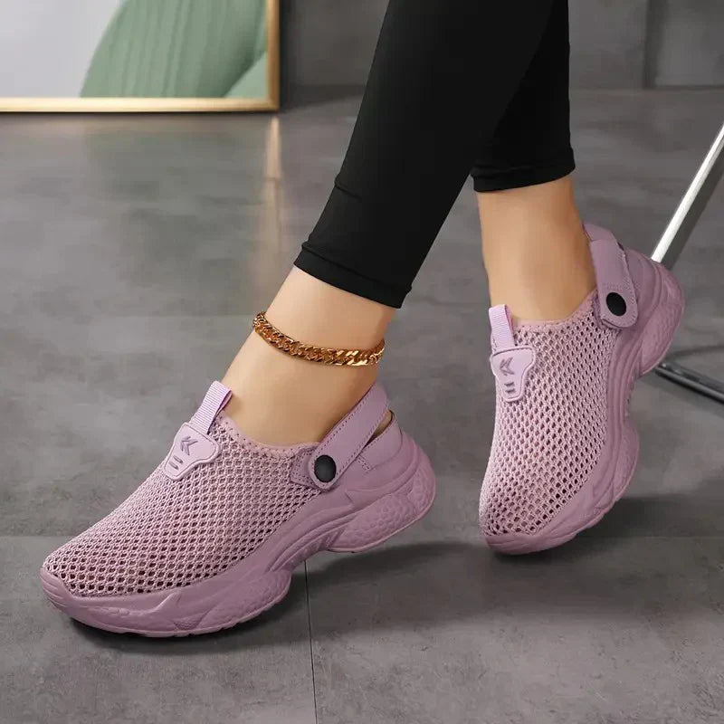 Women's Summer Mesh Sneakers with Adjustable Buckle – Breathable and Lightweight