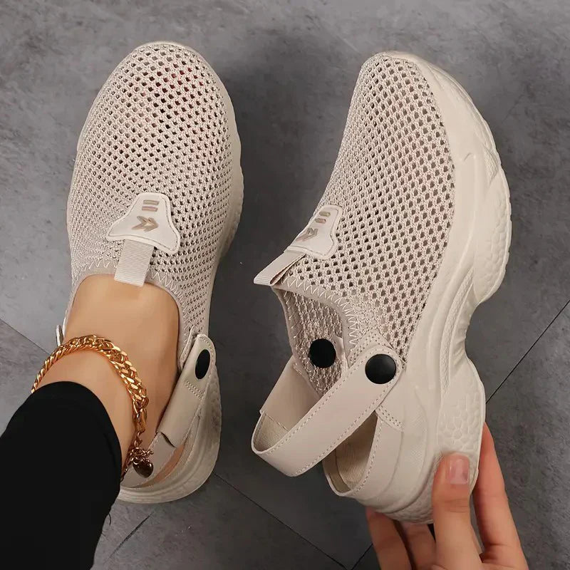 Women's Summer Mesh Sneakers with Adjustable Buckle – Breathable and Lightweight