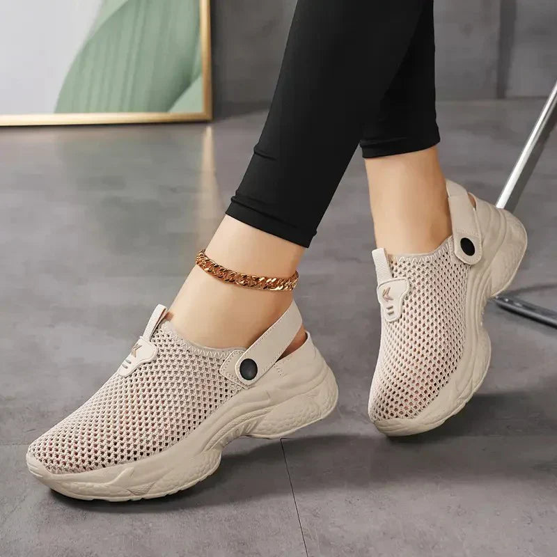 Women's Summer Mesh Sneakers with Adjustable Buckle – Breathable and Lightweight