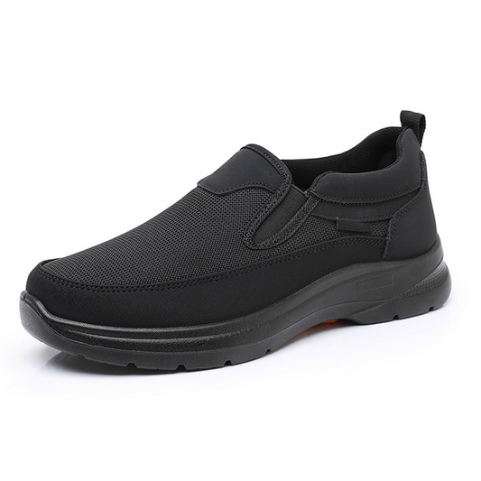 Slip-on herresneakers i åndbart mesh med stødabsorberende indlægssål – skridsikker gummisål