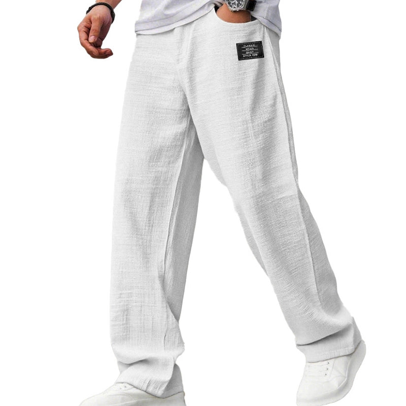 Pantaloni Uomo a Gamba Dritta con Tasche Laterali – Vestibilità Ampia