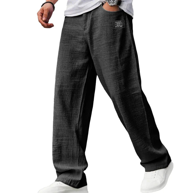 Pantaloni Uomo a Gamba Dritta con Tasche Laterali – Vestibilità Ampia