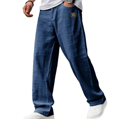 Pantaloni Uomo a Gamba Dritta con Tasche Laterali – Vestibilità Ampia