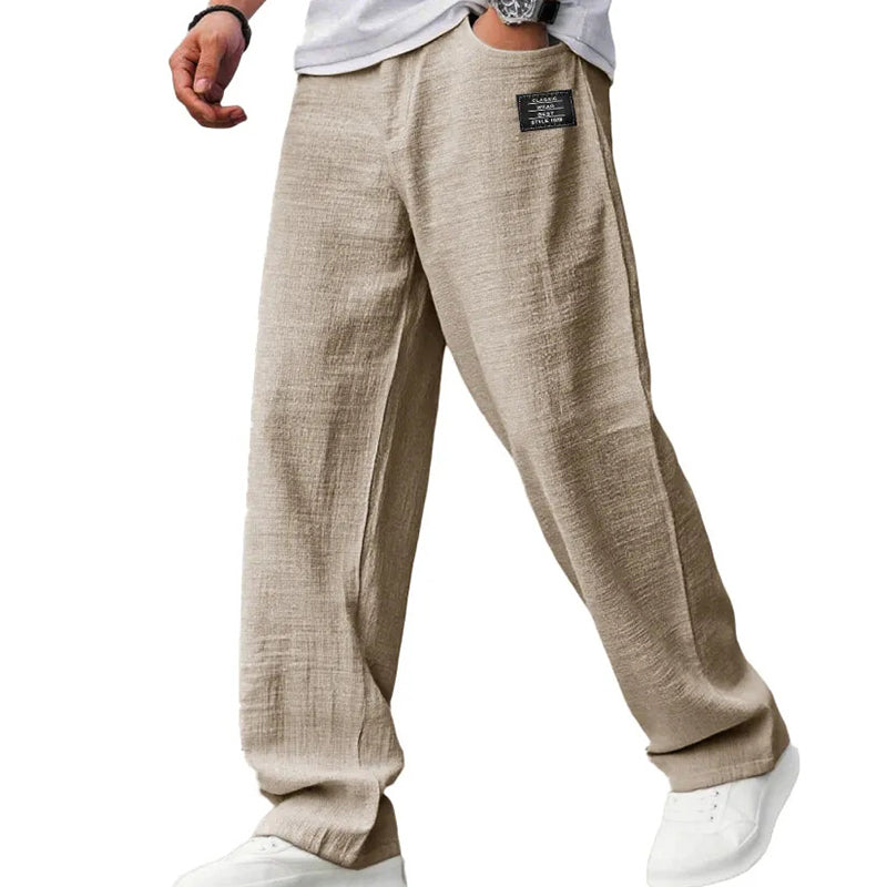 Pantaloni Uomo a Gamba Dritta con Tasche Laterali – Vestibilità Ampia