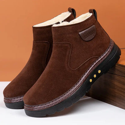 Men's Winter Ankle Boots with Fleece Lining, Cushioned Non-Slip Sole – Comfort and Warmth