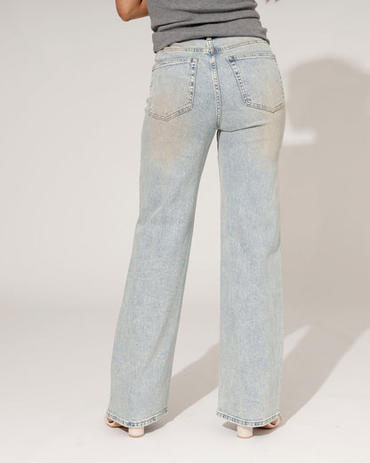 Women's Wide-Leg Jeans with Straight Fit Blue
