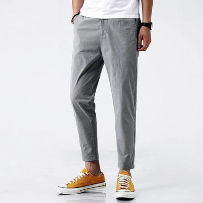 Men's Straight-Leg Chino Pants with Ankle Cut