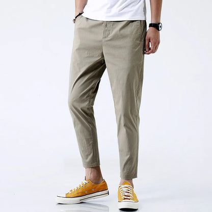 Men's Straight-Leg Chino Pants with Ankle Cut