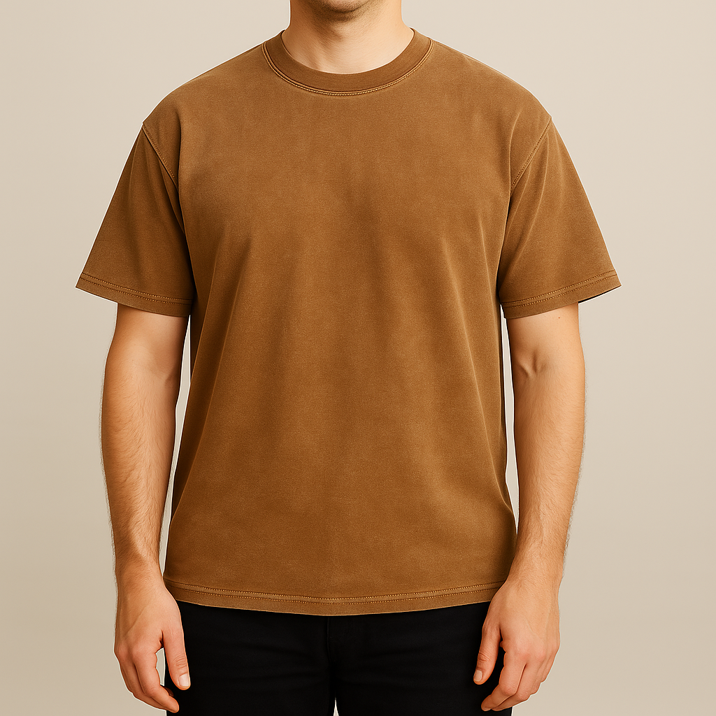 Men's T-Shirt with Straight Fit and Vintage Effect Finish