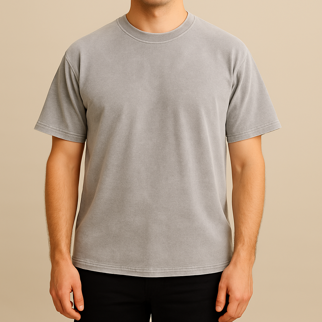 Men's T-Shirt with Straight Fit and Vintage Effect Finish