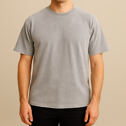 Men's T-Shirt with Straight Fit and Vintage Effect Finish