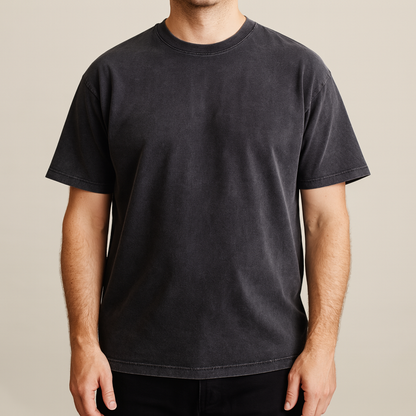 Men's T-Shirt with Straight Fit and Vintage Effect Finish