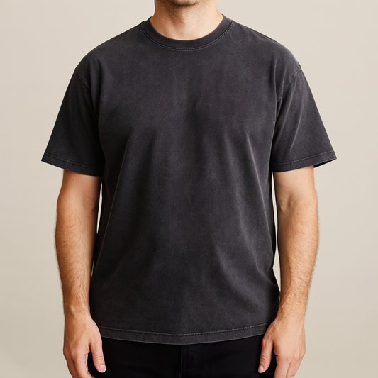 Men's T-Shirt with Straight Fit and Vintage Effect Finish