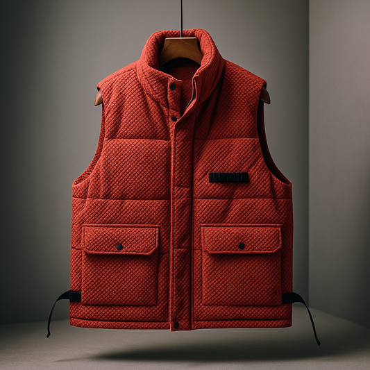 Gilet Uomo Invernale con Collo Alto, Isolante e Idrorepellente con Tasche – Stile Outdoor Funzionale