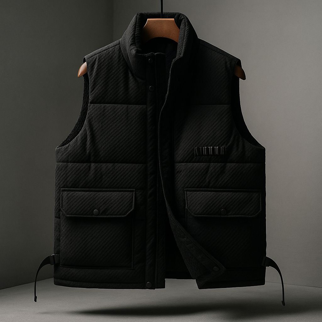 Gilet Uomo Invernale con Collo Alto, Isolante e Idrorepellente con Tasche – Stile Outdoor Funzionale