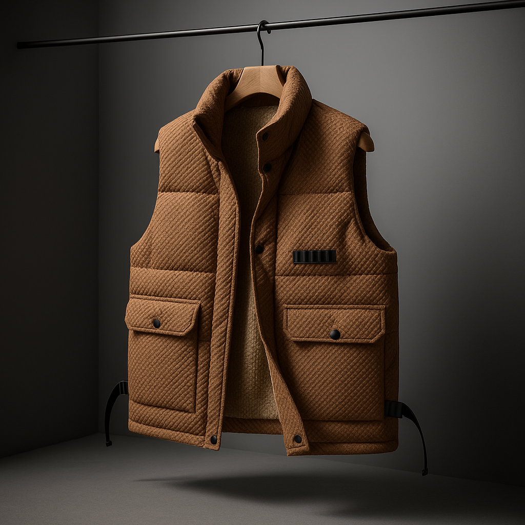 Gilet Uomo Invernale con Collo Alto, Isolante e Idrorepellente con Tasche – Stile Outdoor Funzionale