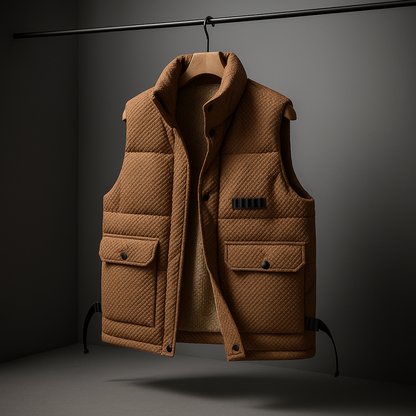 Gilet Uomo Invernale con Collo Alto, Isolante e Idrorepellente con Tasche – Stile Outdoor Funzionale