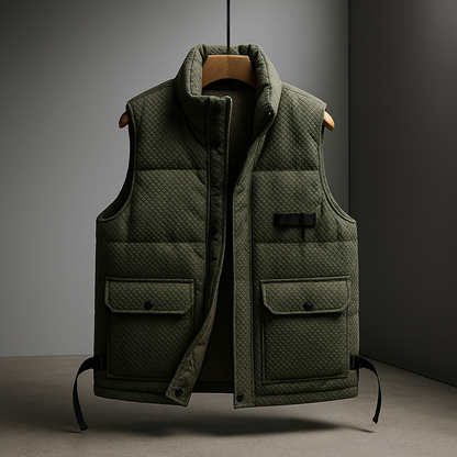 Gilet Uomo Invernale con Collo Alto, Isolante e Idrorepellente con Tasche – Stile Outdoor Funzionale