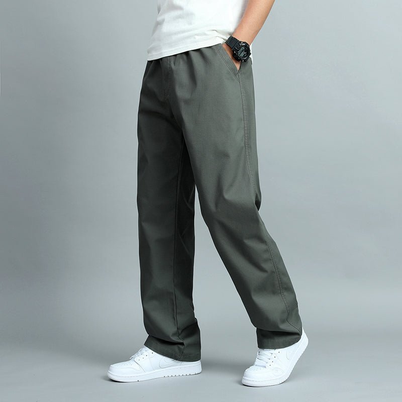 Men's Spring Straight-Leg Multi-Pocket Cotton Pants – Breathable Style