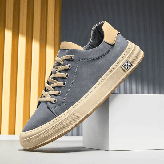 Herresneakers med lavt snit, åndbare, med stødabsorberende indlægssål og let design
