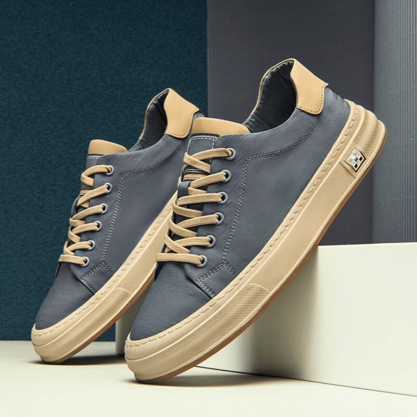 Sneakers da Uomo Basse Traspiranti con Soletta Ammortizzata e Design Leggero