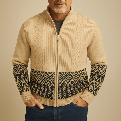 Gilet Uomo Invernale con Zip Intera e Lavorazione a Maglia – Design Funzionale