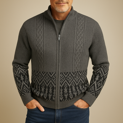 Gilet Uomo Invernale con Zip Intera e Lavorazione a Maglia – Design Funzionale