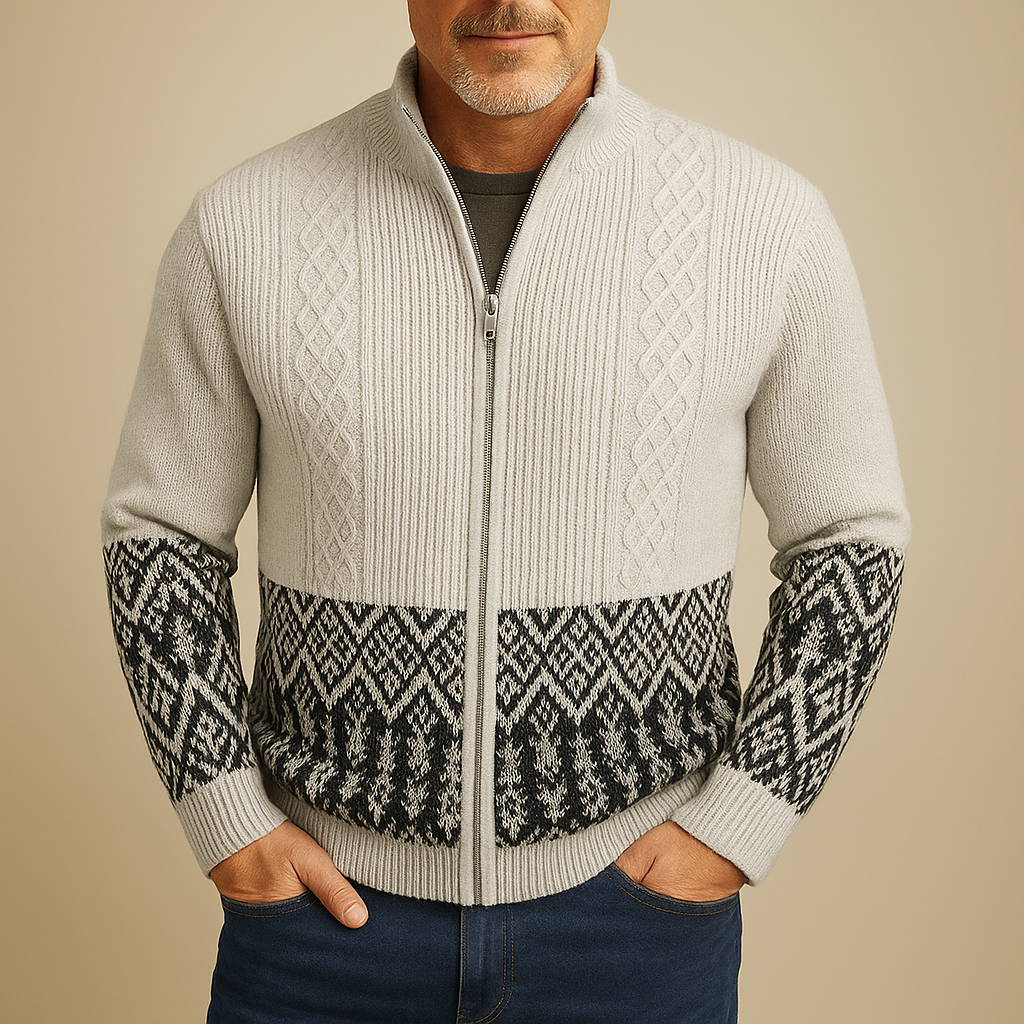 Gilet Uomo Invernale con Zip Intera e Lavorazione a Maglia – Design Funzionale