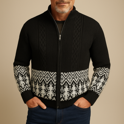 Gilet Uomo Invernale con Zip Intera e Lavorazione a Maglia – Design Funzionale