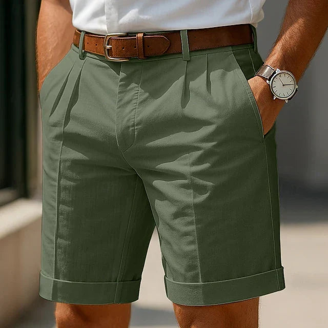 Skræddersyede bermudashorts til mænd med læg og oprullede kanter