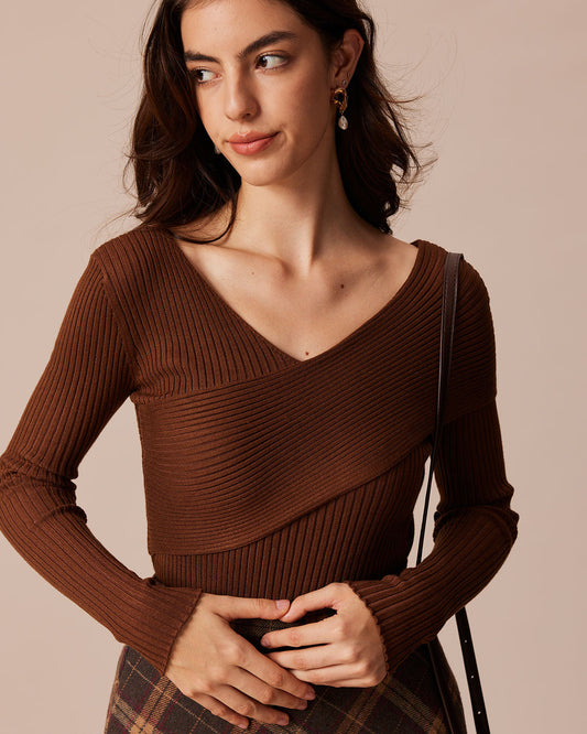 T-shirt Donna in Maglia Slim a Coste – Lunghezza ai Fianchi
