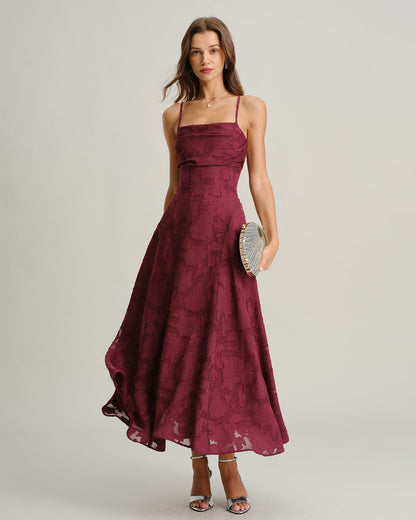 Abito Maxi Donna A-Line Scollo Drappeggiato Spalline Sottili Fantasia Floreale