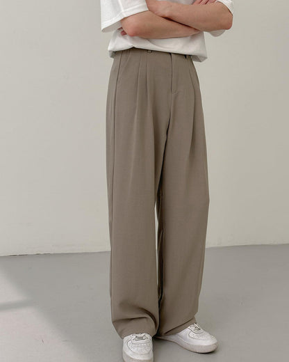 Men's Office Pants with Straight Cut and Essential Design